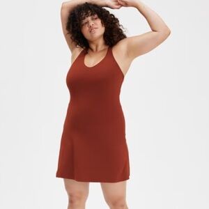 Girlfriend Collective Mahogany Lola V-Neck Dress